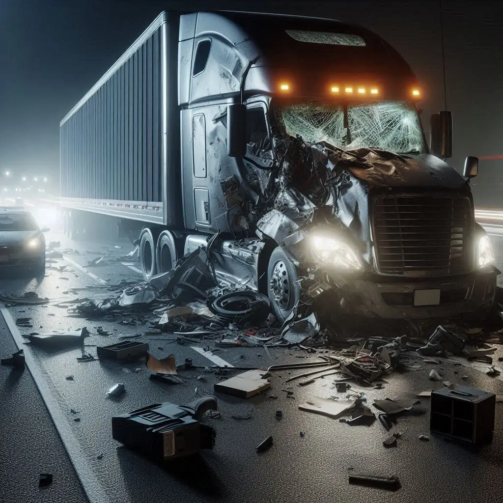 Truck accident scene